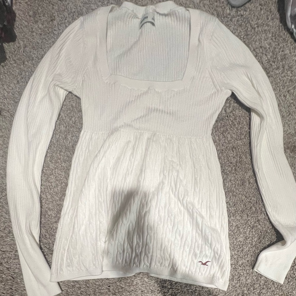 Hollister Cream Long Sleeve Top
